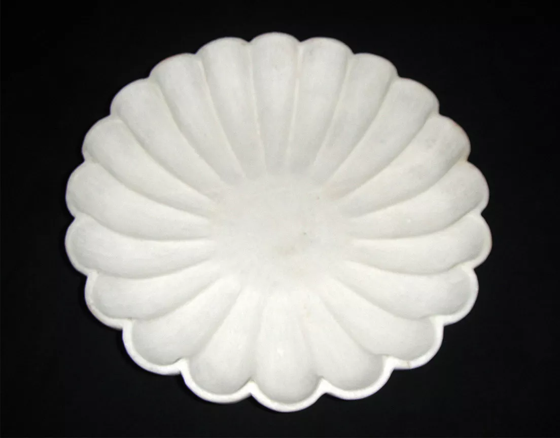 WHITE MARBLE CARVING BOWL