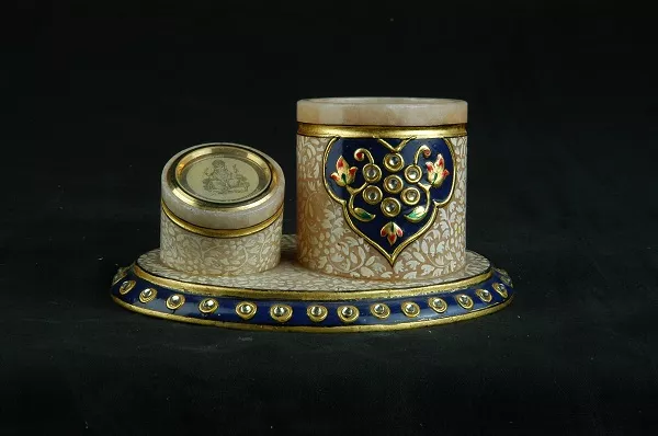 PEN BOX WITH GOLD PAINTED AND EMBOSS WORK