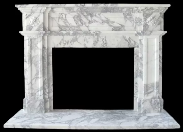 FIRE PLACE IN SATVARIO ITALIAN MARBLE. SIZE – L 2500 X H 1200 X D 400 MM