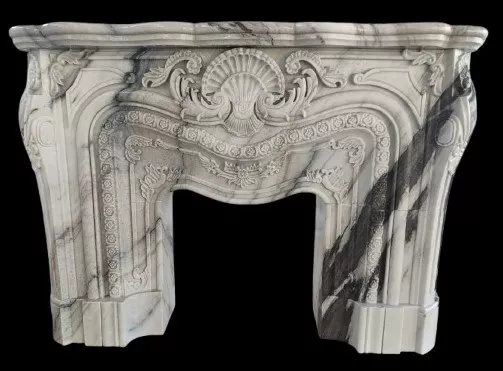 FIRE PLACE IN DELMATA MARBLE  DIM: 1830 X 457 X 1295 MM