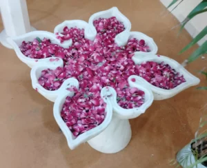 WHITE MARBLE LOTUS FLOWER URLI