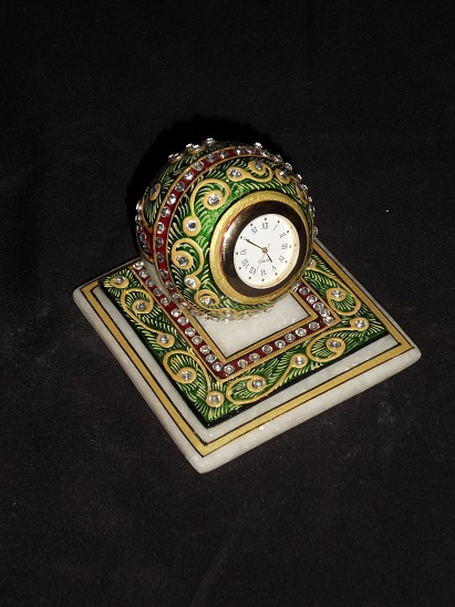 MARBLE WATCH WITH CHOWKI AND PAINTING WORK