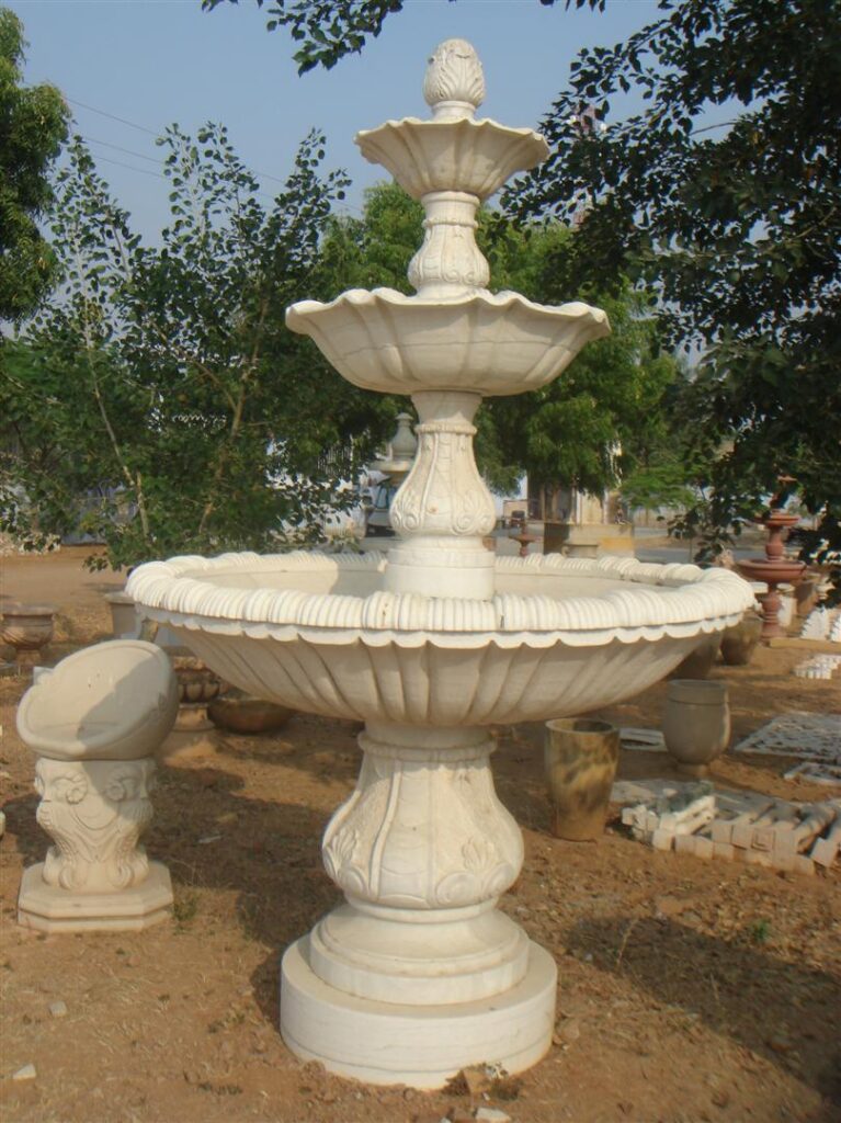 MARBLE FOUNTAIN WITH CARVING