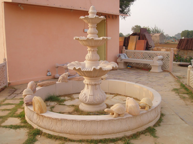 SANDSTONE FOUNTAIN WITH CARVING WORK