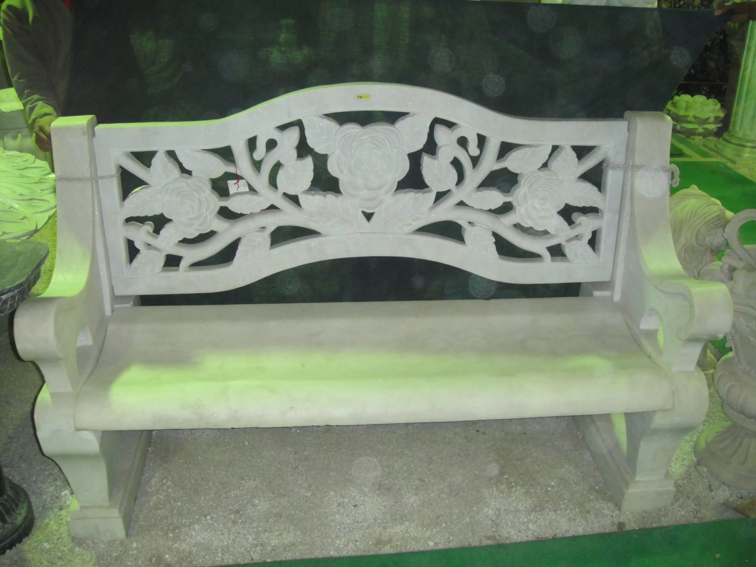 BENCH IN WHITE MARBLE