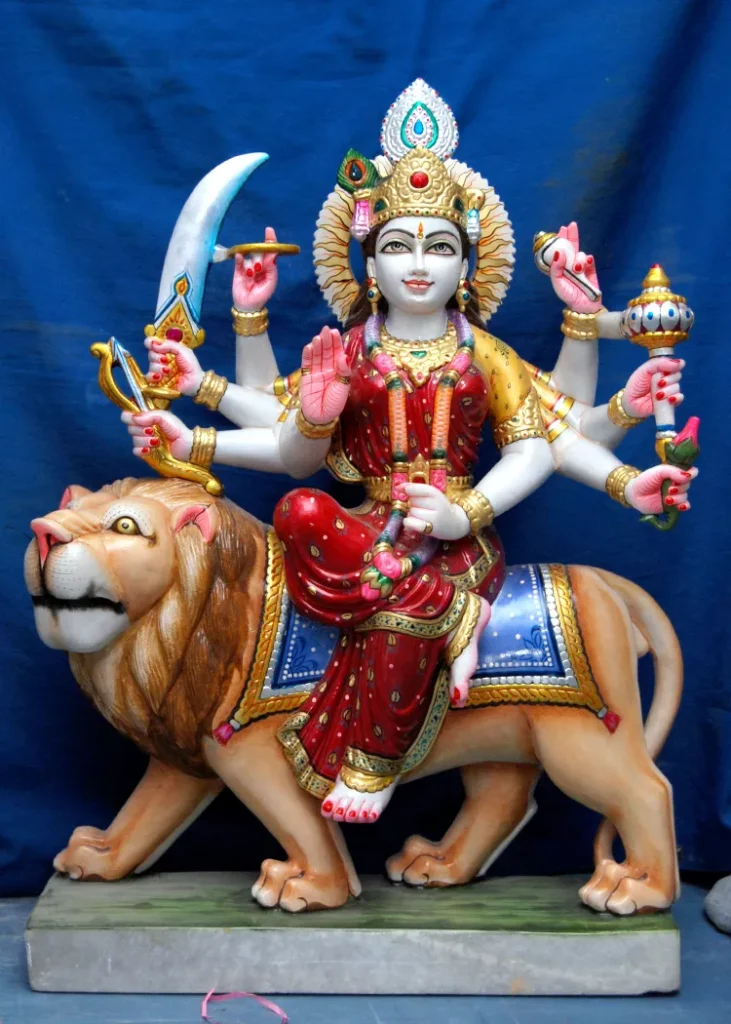 DURGA MATA JI WITH GOLD PAINTING WORK