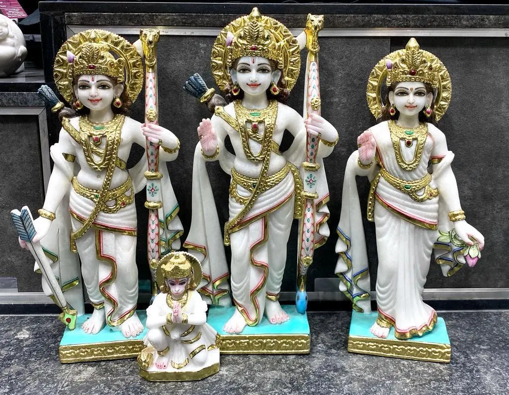 RAM DARWAR IN FIRST QUALITY WHITE MARBLE WITH GOLD PAINTING WORK