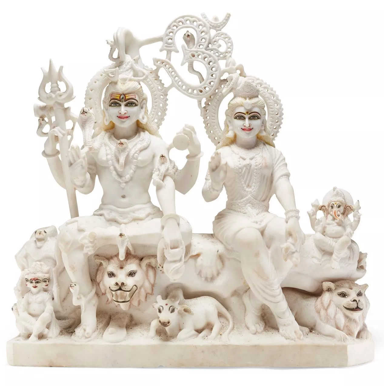 SHIV DARWAR IN FIRST QUALITY WHITE MARBLE WITH PAINTING WORK