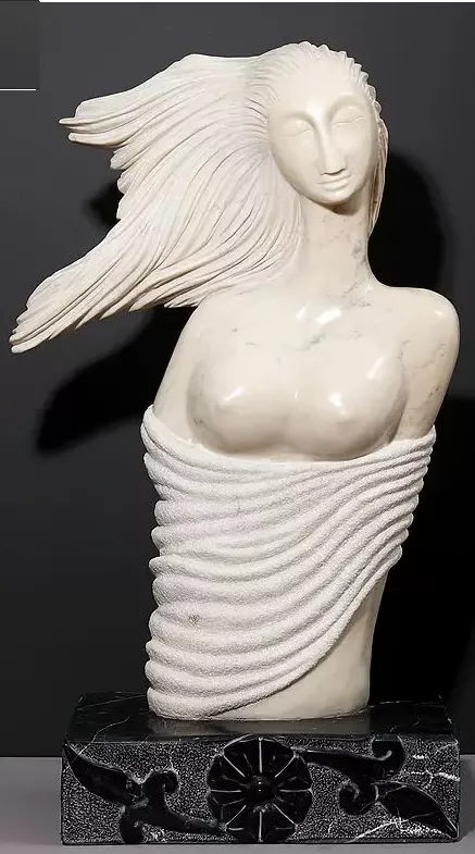 MODERN ART LADY STATUE IN ITALIAN MARBLE