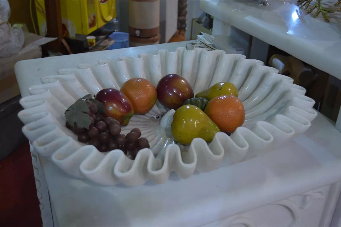 WHITE MARBLE CARVING BOWL