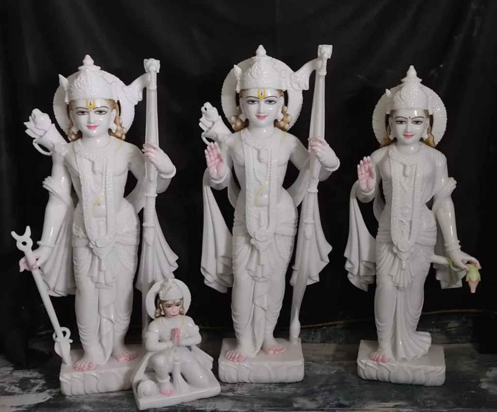 RAM DARWAR IN FIRST QUALITY WHITE MARBLE WITH PAINTING WORK