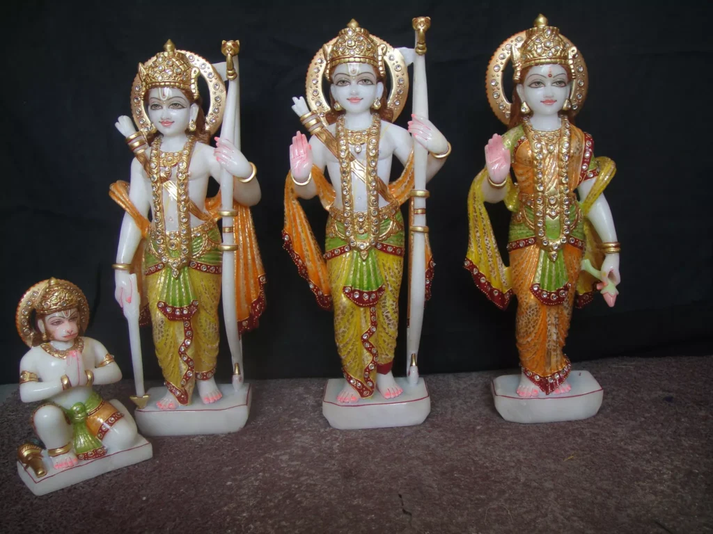 RAM DARWAR IN FIRST QUALITY WHITE MARBLE WITH GOLD PAINTING WORK