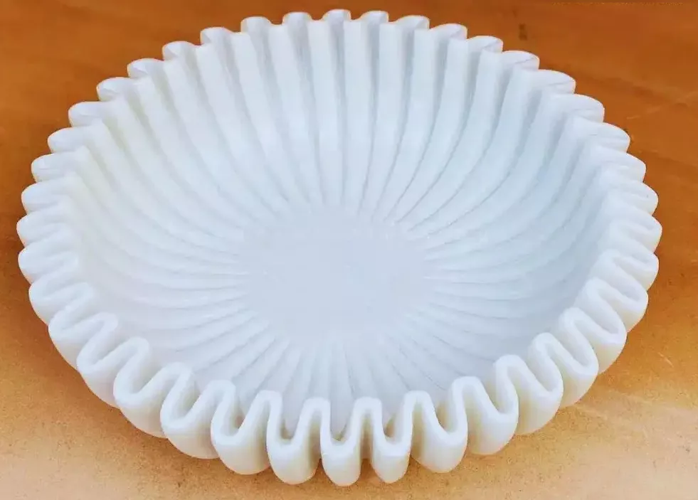 WHITE MARBLE CARVING BOWL